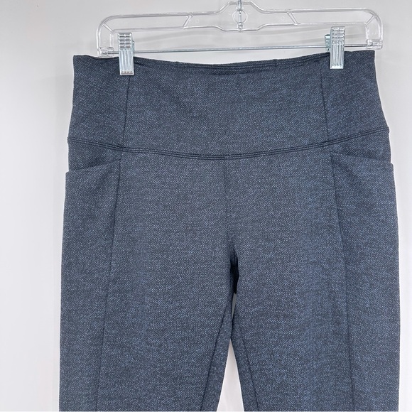 Athleta Black Blue Herringbone Mercer Tights Leggings Tights Pants Size M - Picture 10 of 16